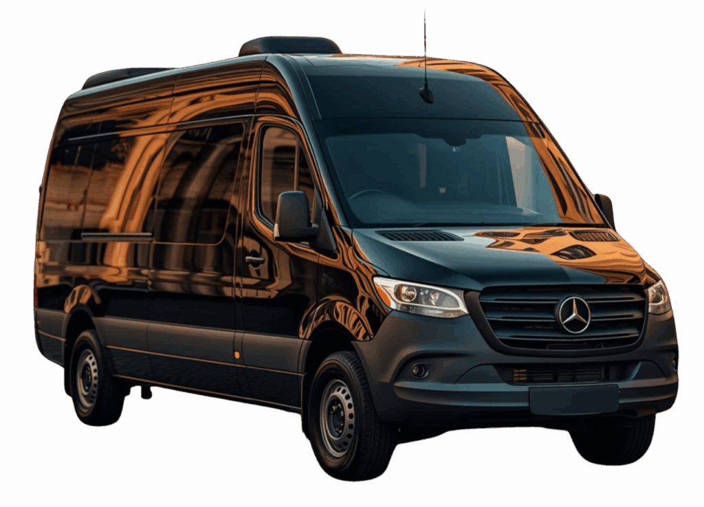 black sprinter car mercades innm charleston sc. image should be so realistic, and the car needs to be black color. suv meccalimo1